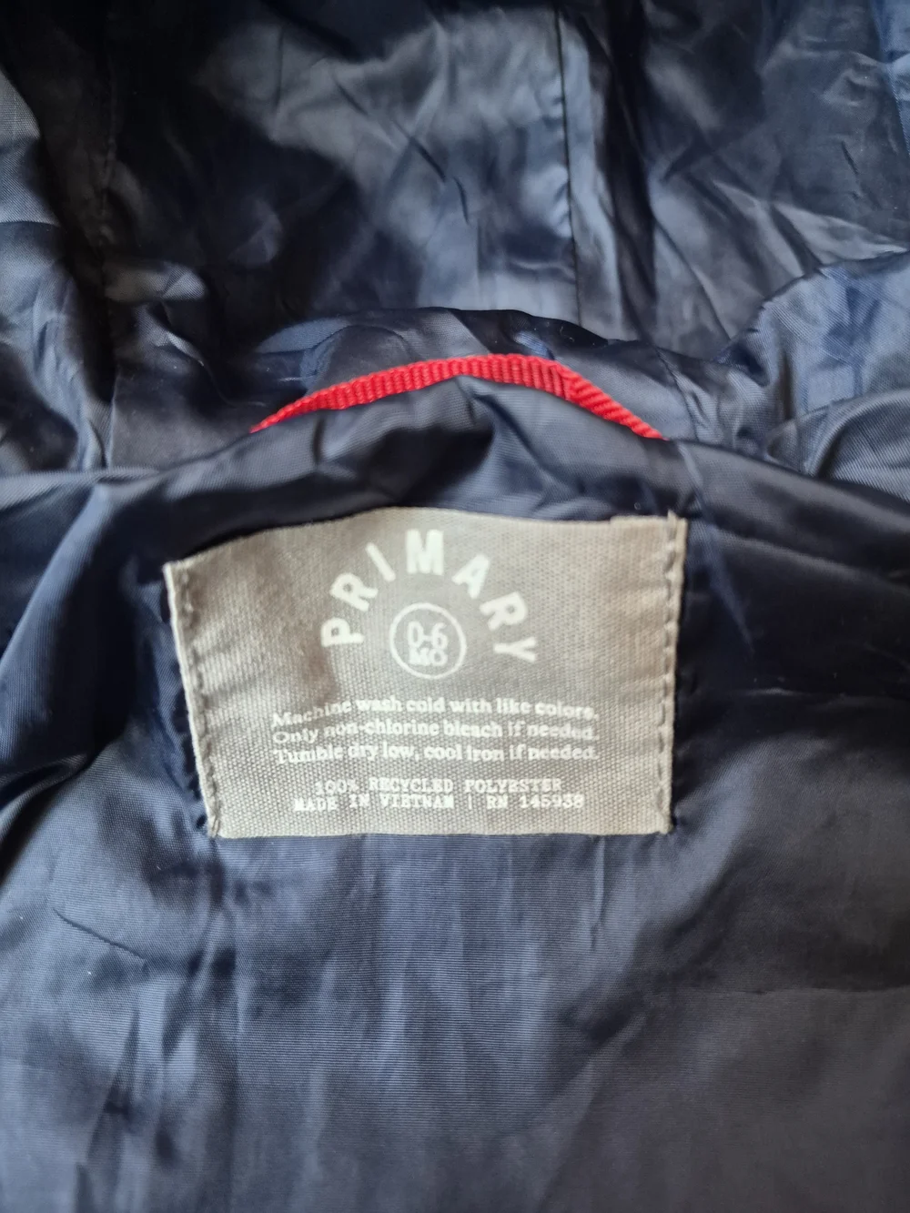 Primary Baby Lightweight Puffer Suit snowsuit Navy / Bold Rainbow 0-6 m